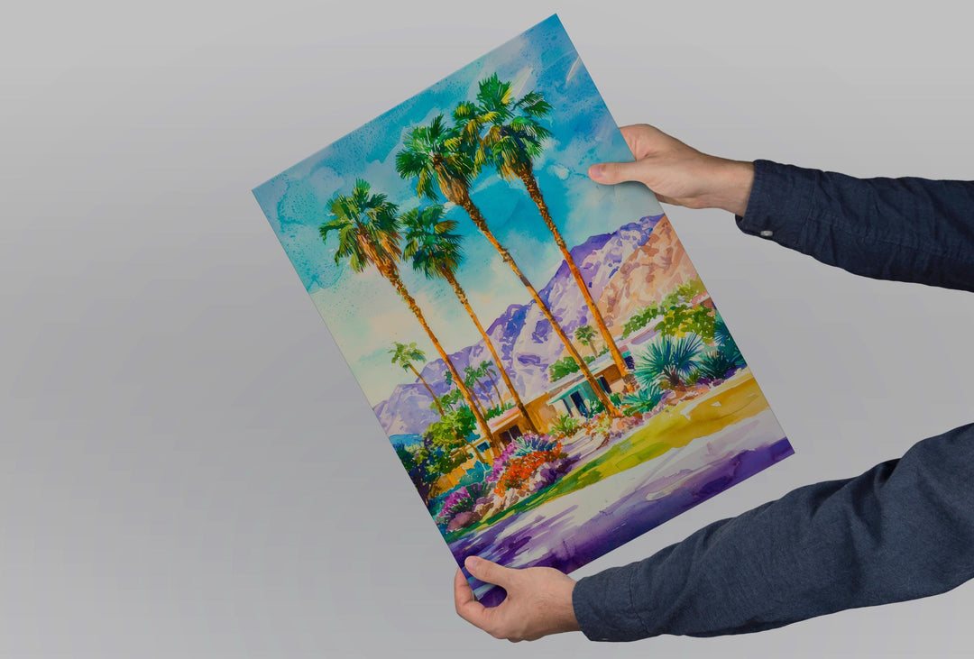 Palm Springs watercolor poster Wall Art Palm Springs Wall Hanging Home Décor Palm Springs Gift Art Lovers California Art Lover Gift