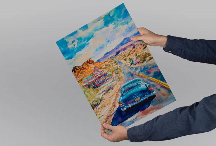 Route 66 watercolor poster Wall Art Route 66 Wall Hanging Home Décor Route 66 Gift Art Lovers USA Art Lover Gift USA wall art