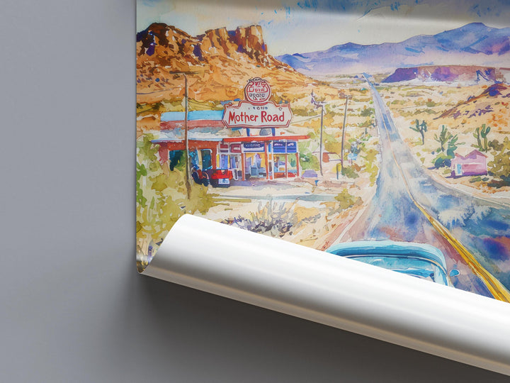 Route 66 watercolor poster Wall Art Route 66 Wall Hanging Home Décor Route 66 Gift Art Lovers USA Art Lover Gift USA wall art