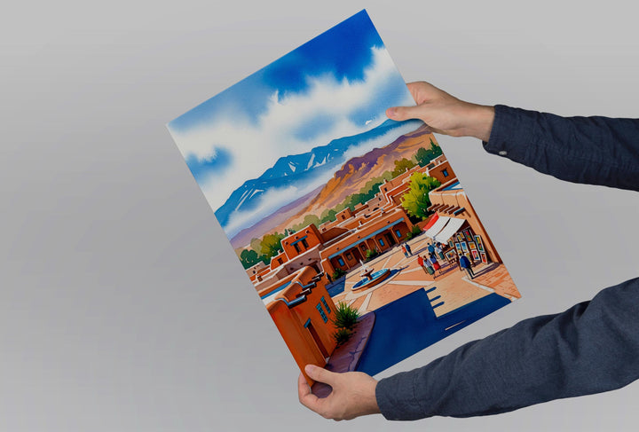 Santa Fe watercolor poster Wall Art Santa Fe Wall Hanging Home Décor Santa Fe Gift Art Lovers New Mexico Art Lover Gift New Mexico wall art