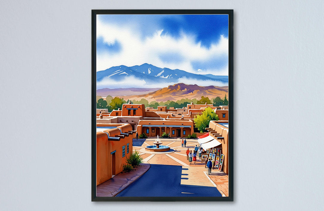Santa Fe watercolor poster Wall Art Santa Fe Wall Hanging Home Décor Santa Fe Gift Art Lovers New Mexico Art Lover Gift New Mexico wall art