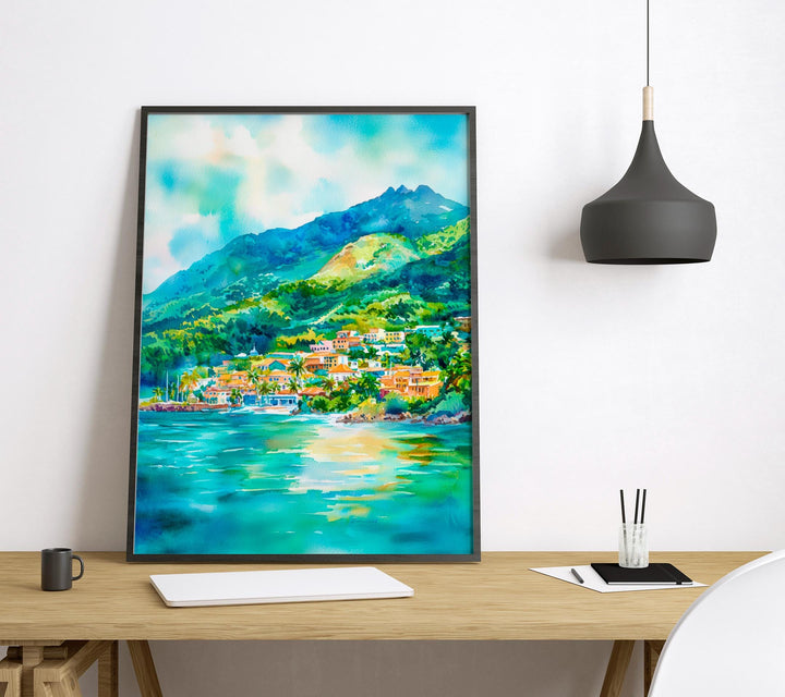 Grenada watercolor poster Wall Art Grenada Wall Hanging Home Décor Grenada Gift Art Lovers Grenada Art Lover Gift Grenada wall art