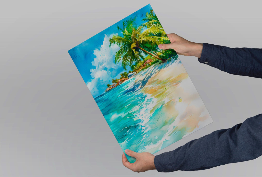 Saint Maarten watercolor poster Wall Art Saint Maarten Wall Hanging Home Décor Saint Maarten Gift Art Lovers Netherlands Art Lover Gift