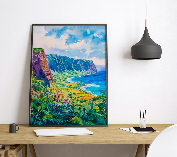 Waipio Valley watercolor poster Wall Art Waipio Valley Wall Hanging Home Décor Waipio Valley Gift Art Lovers Hawaii Art Lover Gift Hawaii