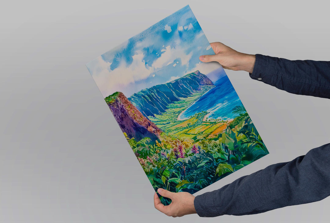 Waipio Valley watercolor poster Wall Art Waipio Valley Wall Hanging Home Décor Waipio Valley Gift Art Lovers Hawaii Art Lover Gift Hawaii