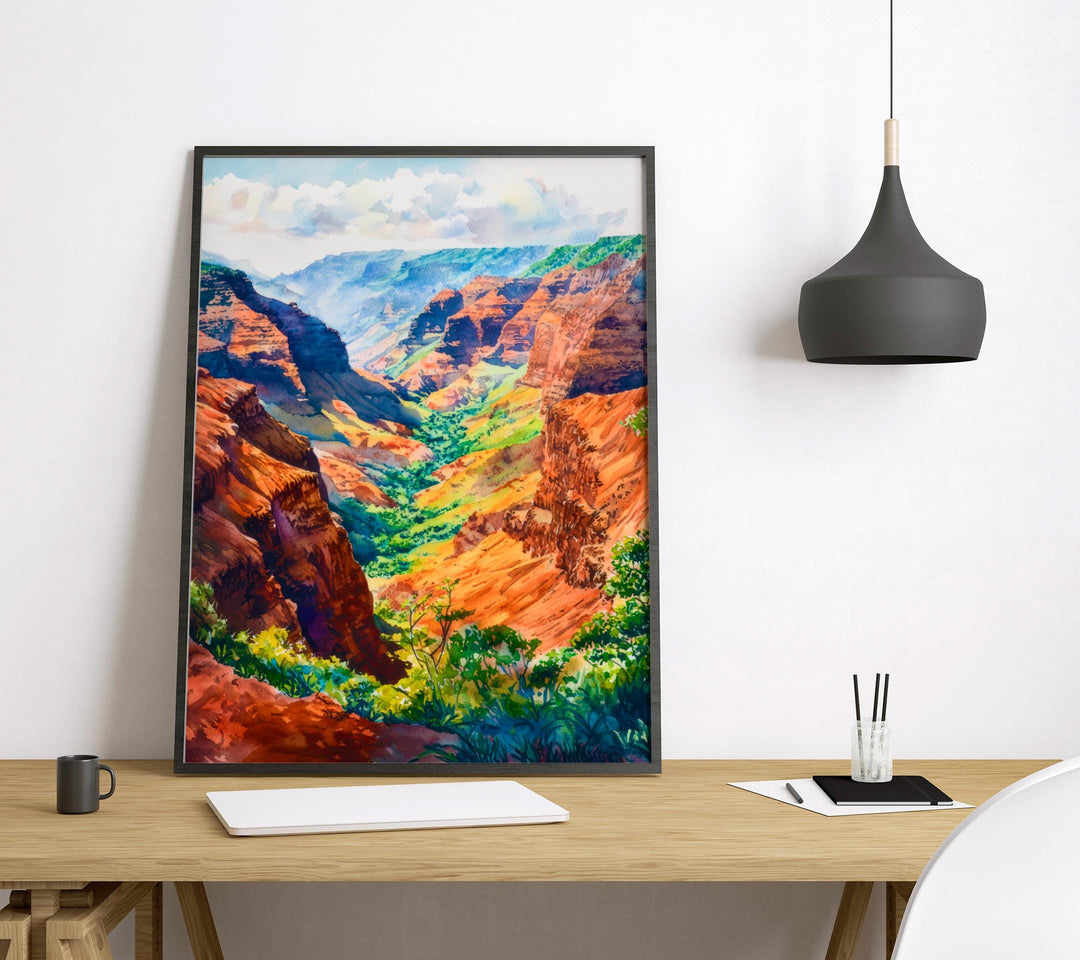 Waimea Valley Watercolor Poster Wall Art Waimea Valley Wall Hanging Home Décor Waimea Valley Gift Art Lovers United States Wall Art