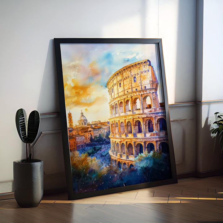 Rome Watercolor Poster Wall Art Rome Wall Hanging Home Décor Rome Gift Art Lovers Italy Wall Art
