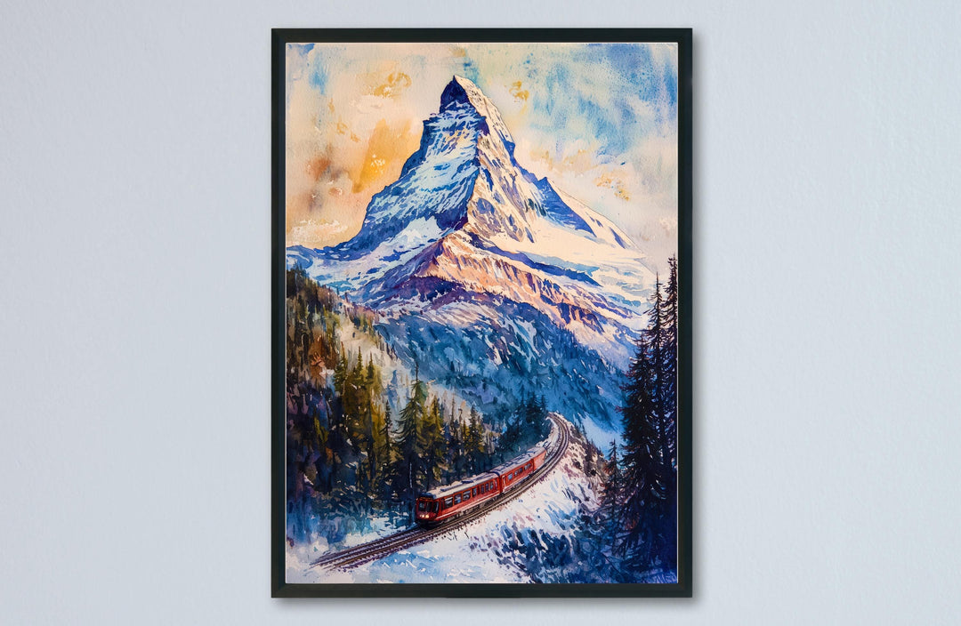 Zermatt Watercolor Poster Wall Art Zermatt Wall Hanging Home Décor Zermatt Gift Art Lovers Switzerland Wall Art