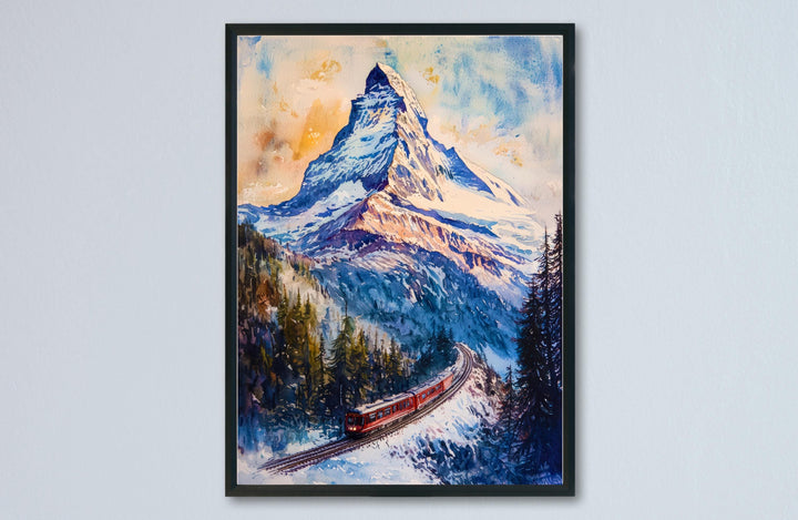 Zermatt Watercolor Poster Wall Art Zermatt Wall Hanging Home Décor Zermatt Gift Art Lovers Switzerland Wall Art