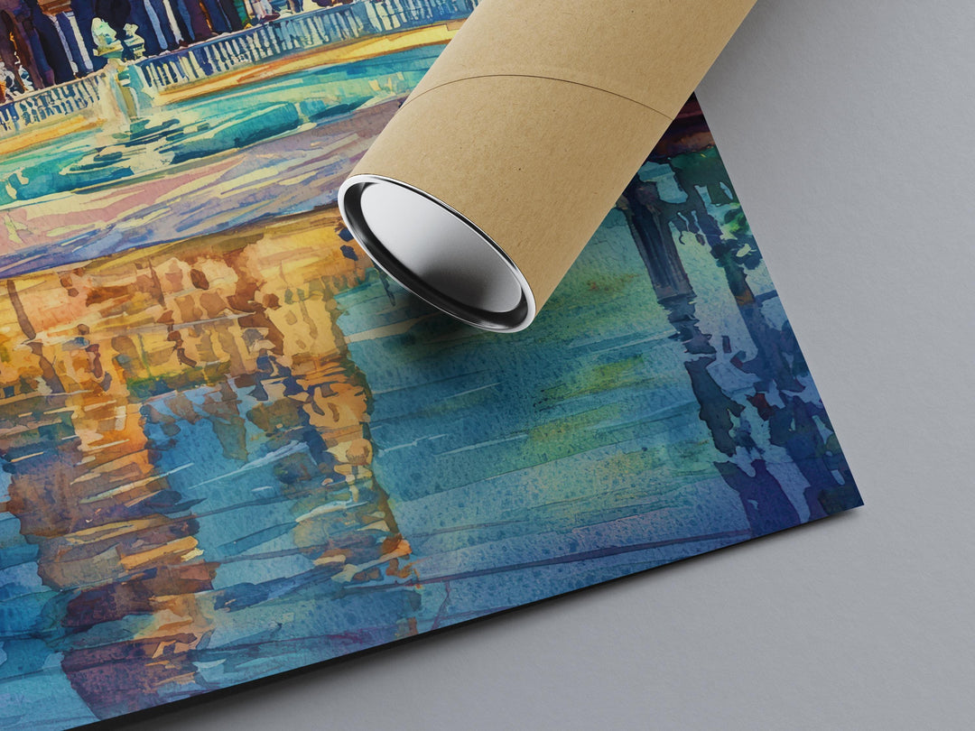 Seville Watercolor Poster Wall Art Seville Wall Hanging Home Décor Seville Gift Art Lovers Spain Wall Art