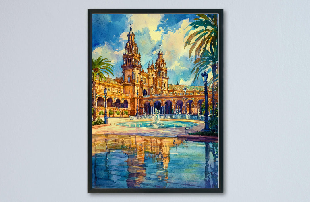 Seville Watercolor Poster Wall Art Seville Wall Hanging Home Décor Seville Gift Art Lovers Spain Wall Art