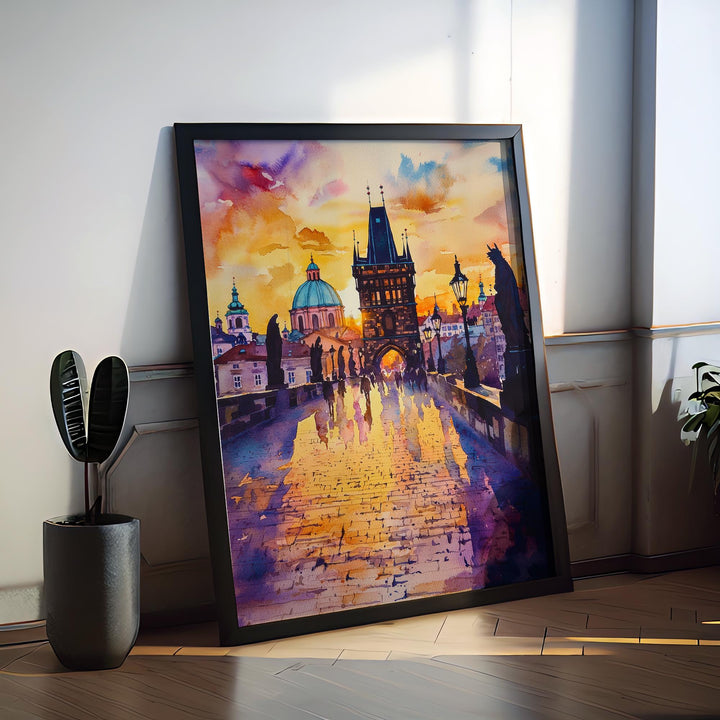 Prague Watercolor Poster Wall Art Prague Wall Hanging Home Décor Prague Gift Art Lovers Czech Republic Wall Art