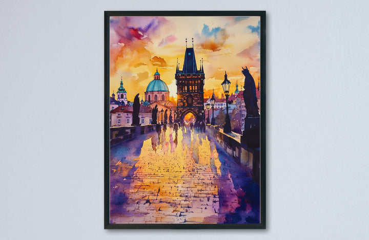 Prague Watercolor Poster Wall Art Prague Wall Hanging Home Décor Prague Gift Art Lovers Czech Republic Wall Art