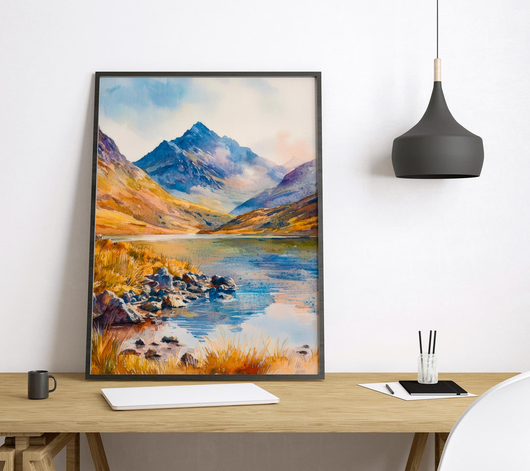 Snowdonia Watercolor Poster Wall Art Snowdonia Wall Hanging Home Décor Snowdonia Gift Art Lovers United Kingdom Wall Art