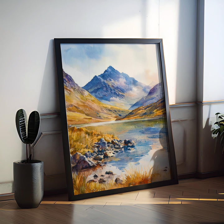 Snowdonia Watercolor Poster Wall Art Snowdonia Wall Hanging Home Décor Snowdonia Gift Art Lovers United Kingdom Wall Art