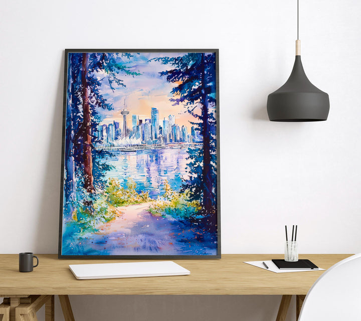 Vancouver Watercolor Poster Wall Art Vancouver Wall Hanging Home Décor Vancouver Gift Art Lovers Canada Wall Art
