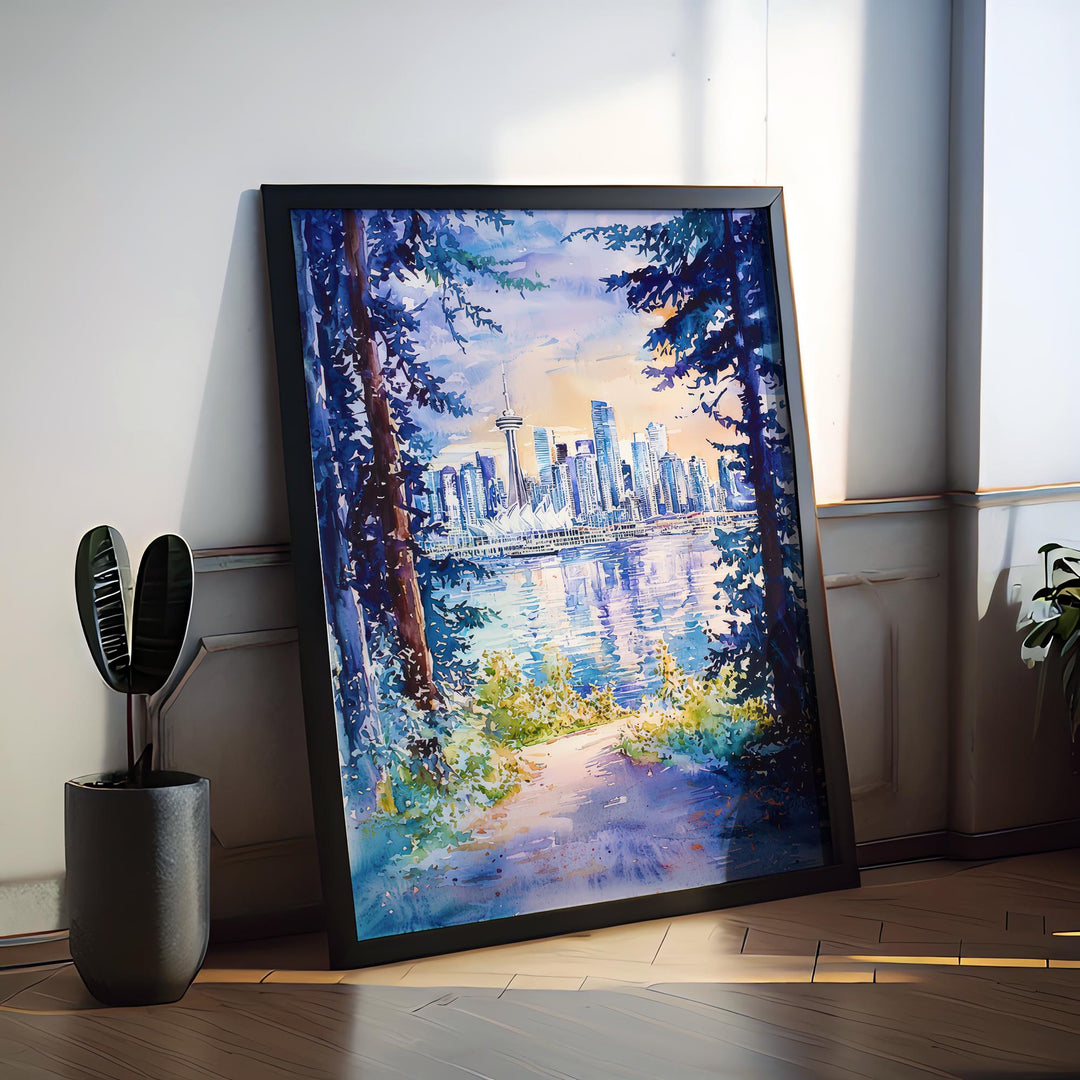 Vancouver Watercolor Poster Wall Art Vancouver Wall Hanging Home Décor Vancouver Gift Art Lovers Canada Wall Art