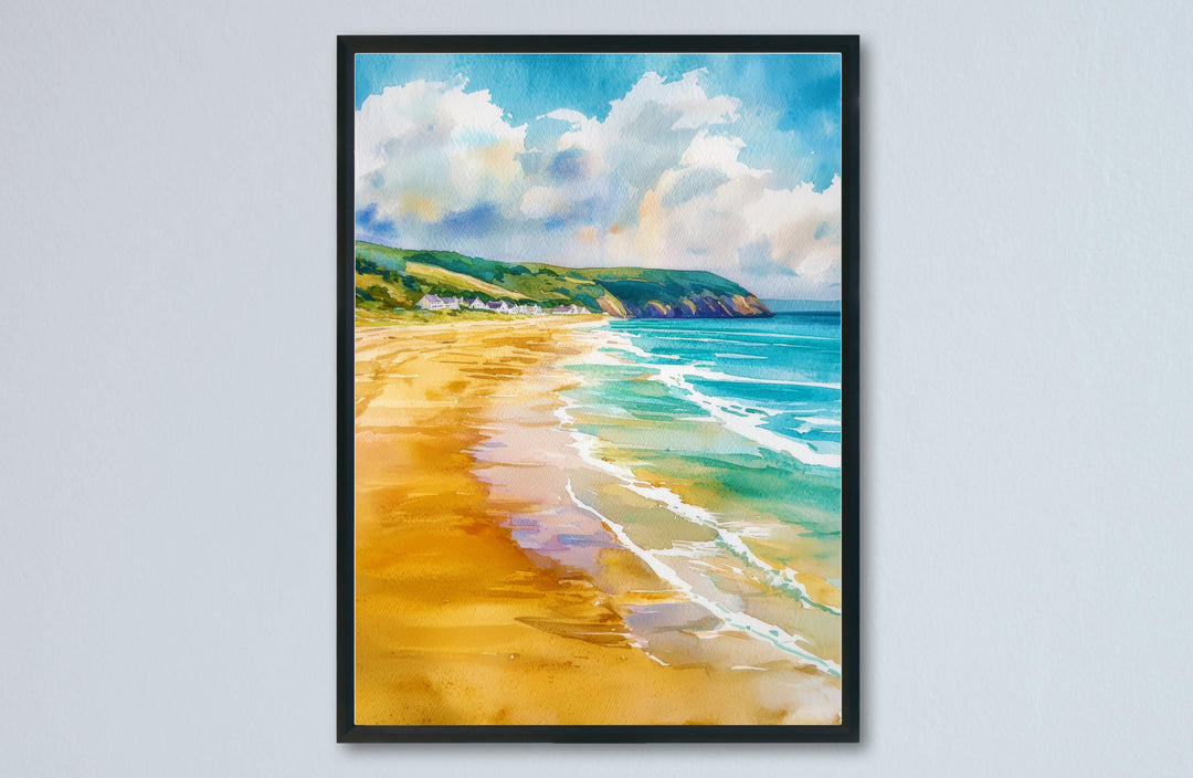 Woolacombe Watercolor Poster Wall Art Woolacombe Wall Hanging Home Décor Woolacombe Gift Art Lovers United Kingdom Wall Art
