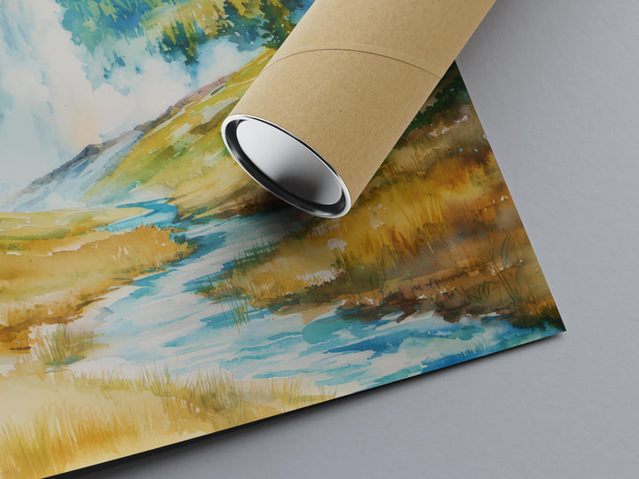 Yellowstone NP Watercolor Poster Wall Art Yellowstone NP Wall Hanging Home Décor Yellowstone NP Gift Art Lovers United States Wall Art