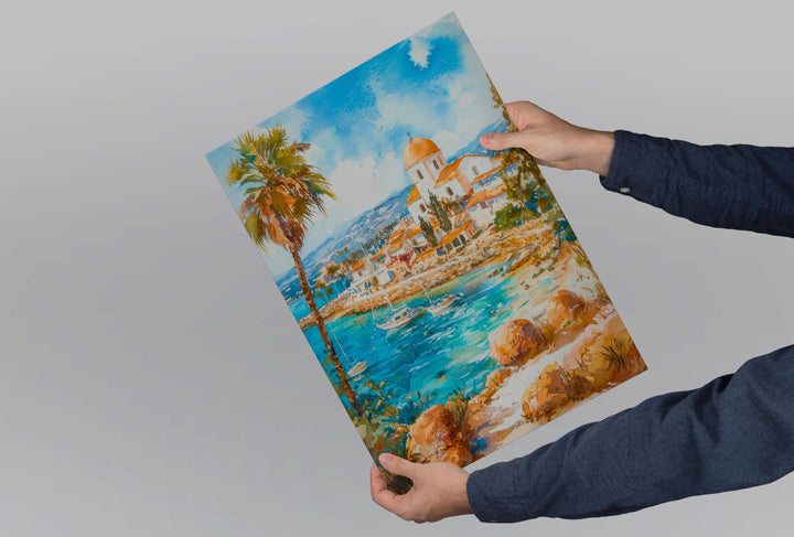 Paphos Watercolor Poster Wall Art Paphos Wall Hanging Home Décor Paphos Gift Art Lovers Cyprus Wall Art
