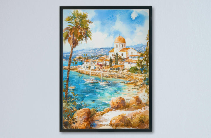 Paphos Watercolor Poster Wall Art Paphos Wall Hanging Home Décor Paphos Gift Art Lovers Cyprus Wall Art