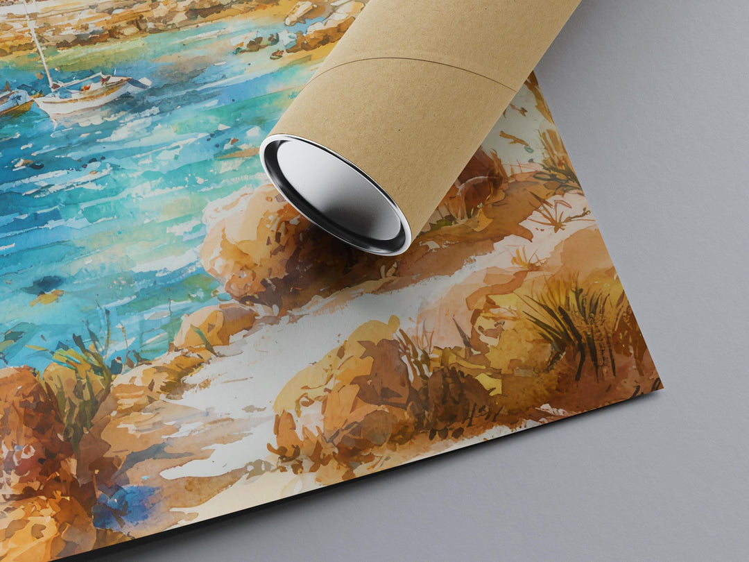 Paphos Watercolor Poster Wall Art Paphos Wall Hanging Home Décor Paphos Gift Art Lovers Cyprus Wall Art