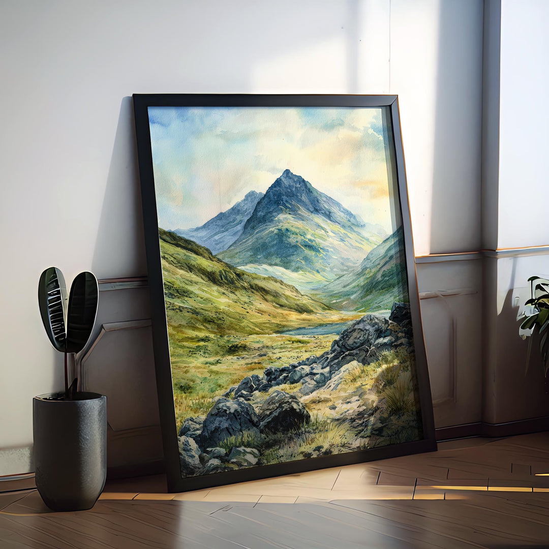 Scafell Pike Watercolor Poster Wall Art Scafell Pike Wall Hanging Home Décor Scafell Pike Gift Art Lovers United Kingdom Wall Art