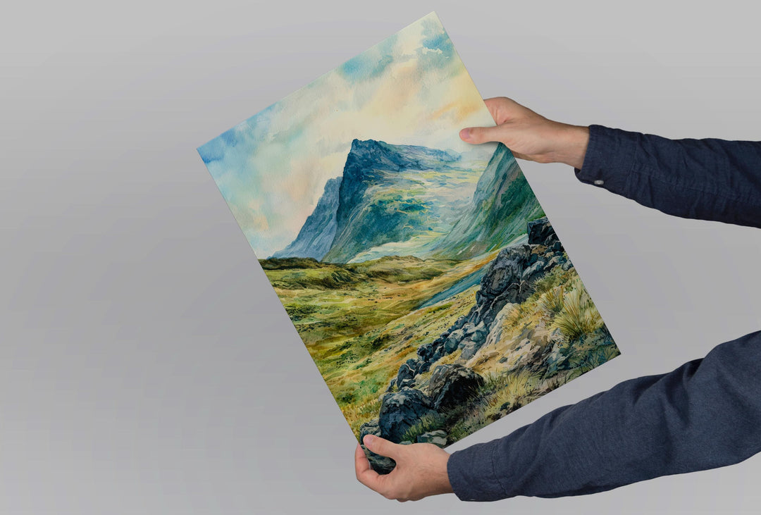 Scafell Pike Watercolor Poster Wall Art Scafell Pike Wall Hanging Home Décor Scafell Pike Gift Art Lovers United Kingdom Wall Art