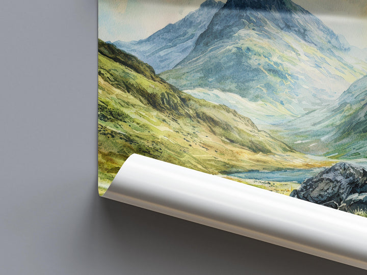 Scafell Pike Watercolor Poster Wall Art Scafell Pike Wall Hanging Home Décor Scafell Pike Gift Art Lovers United Kingdom Wall Art