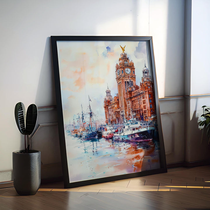 Liverpool Watercolor Poster Wall Art Liverpool Wall Hanging Home Décor Liverpool Gift Art Lovers United Kingdom Wall Art