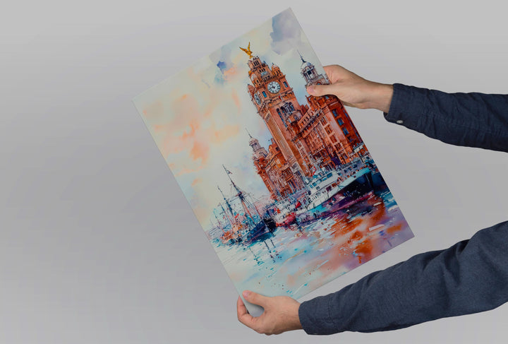 Liverpool Watercolor Poster Wall Art Liverpool Wall Hanging Home Décor Liverpool Gift Art Lovers United Kingdom Wall Art