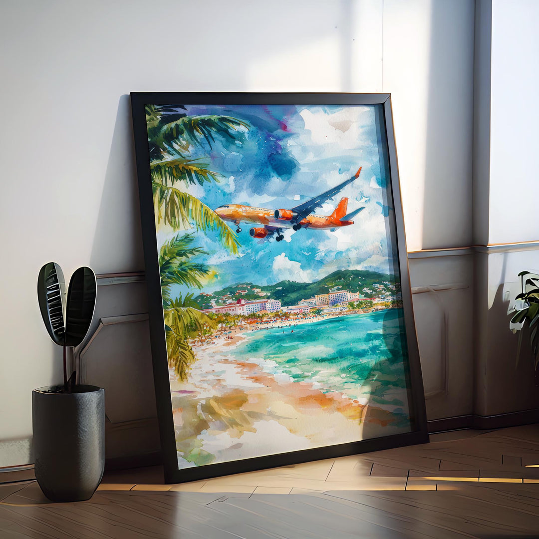 Saint Maarten Watercolor Poster Wall Art Saint Maarten Wall Hanging Home Décor Saint Maarten Gift Art Lovers Netherlands Wall Art