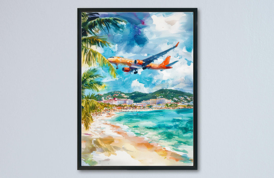 Saint Maarten Watercolor Poster Wall Art Saint Maarten Wall Hanging Home Décor Saint Maarten Gift Art Lovers Netherlands Wall Art