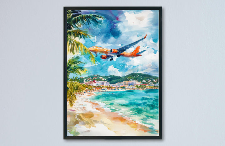 Saint Maarten Watercolor Poster Wall Art Saint Maarten Wall Hanging Home Décor Saint Maarten Gift Art Lovers Netherlands Wall Art