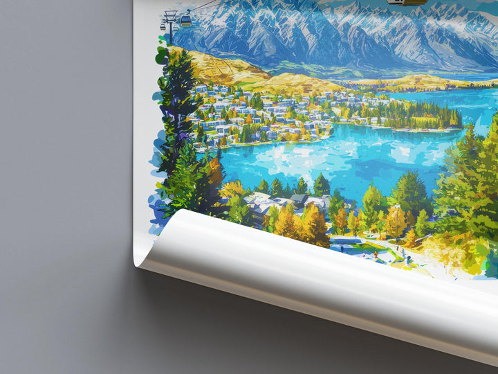 Queenstown Watercolor Poster Wall Art Queenstown Wall Hanging Home Décor Queenstown Gift Art Lovers New Zealand Wall Art