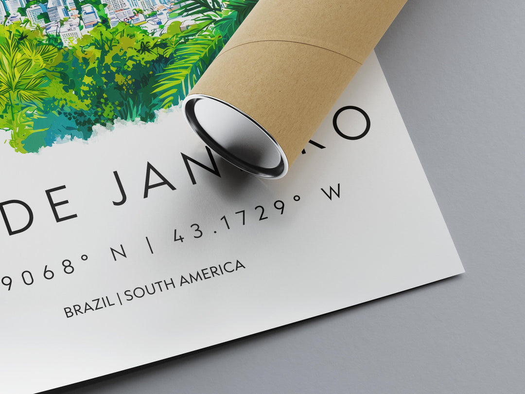 Rio de Janeiro Watercolor Poster Wall Art Rio de Janeiro Wall Hanging Home Décor Rio de Janeiro Gift Art Lovers Brazil Wall Art