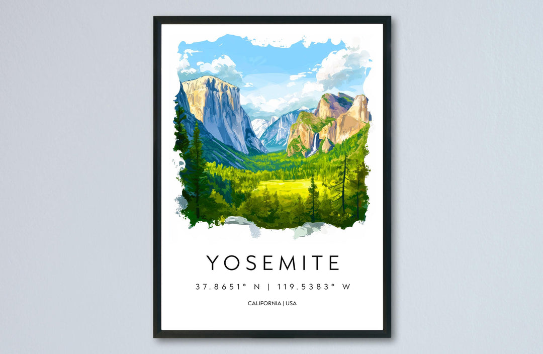 Yosemite Watercolor Poster Wall Art Yosemite Wall Hanging Home Décor Yosemite Gift Art Lovers United States Wall Art