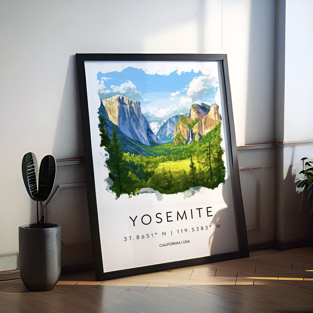 Yosemite Watercolor Poster Wall Art Yosemite Wall Hanging Home Décor Yosemite Gift Art Lovers United States Wall Art
