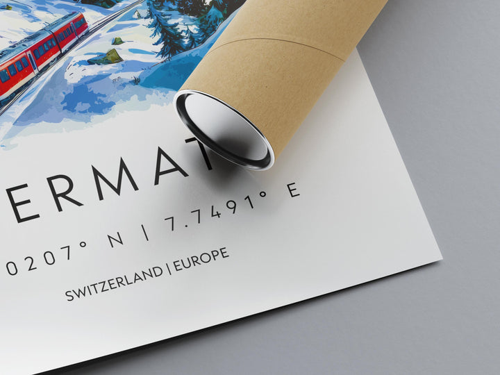 Zermatt Watercolor Poster Wall Art Zermatt Wall Hanging Home Décor Zermatt Gift Art Lovers Switzerland Wall Art