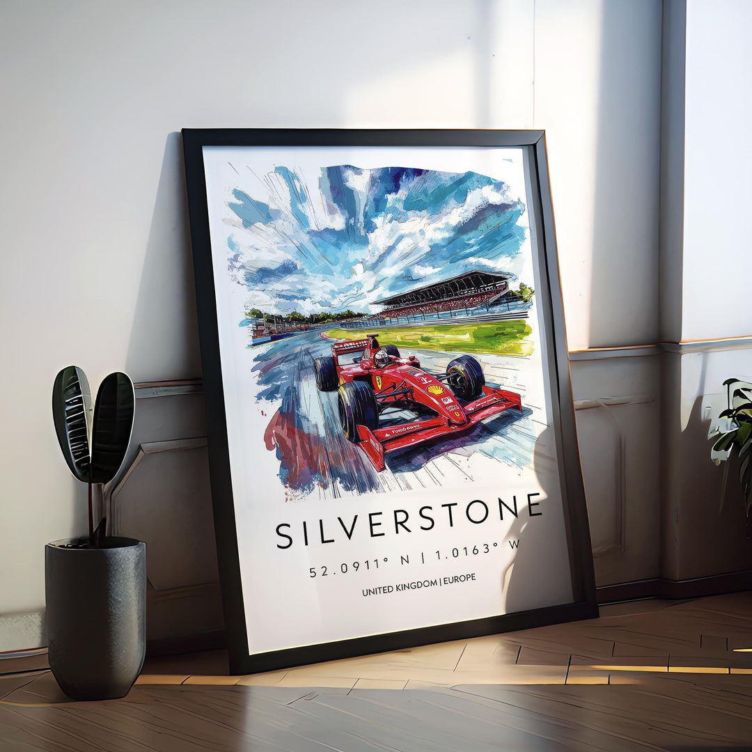 Silverstone Watercolor Poster Wall Art Silverstone Wall Hanging Home Décor Silverstone Gift Art Lovers United Kingdom Wall Art