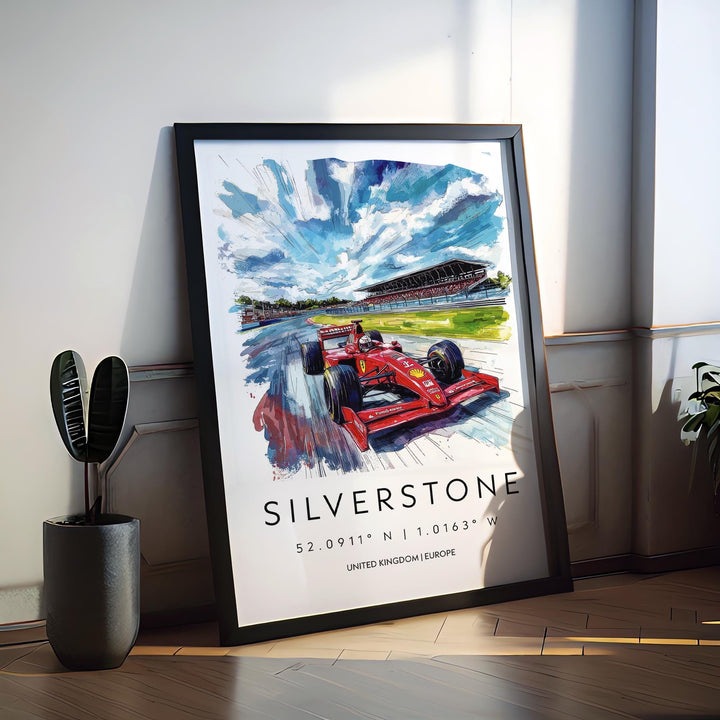 Silverstone Watercolor Poster Wall Art Silverstone Wall Hanging Home Décor Silverstone Gift Art Lovers United Kingdom Wall Art
