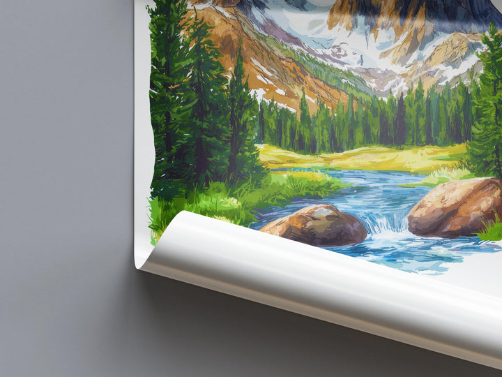 Rocky Mountain Watercolor Poster Wall Art Rocky Mountain Wall Hanging Home Décor Rocky Mountain Gift Art Lovers United States Wall Art