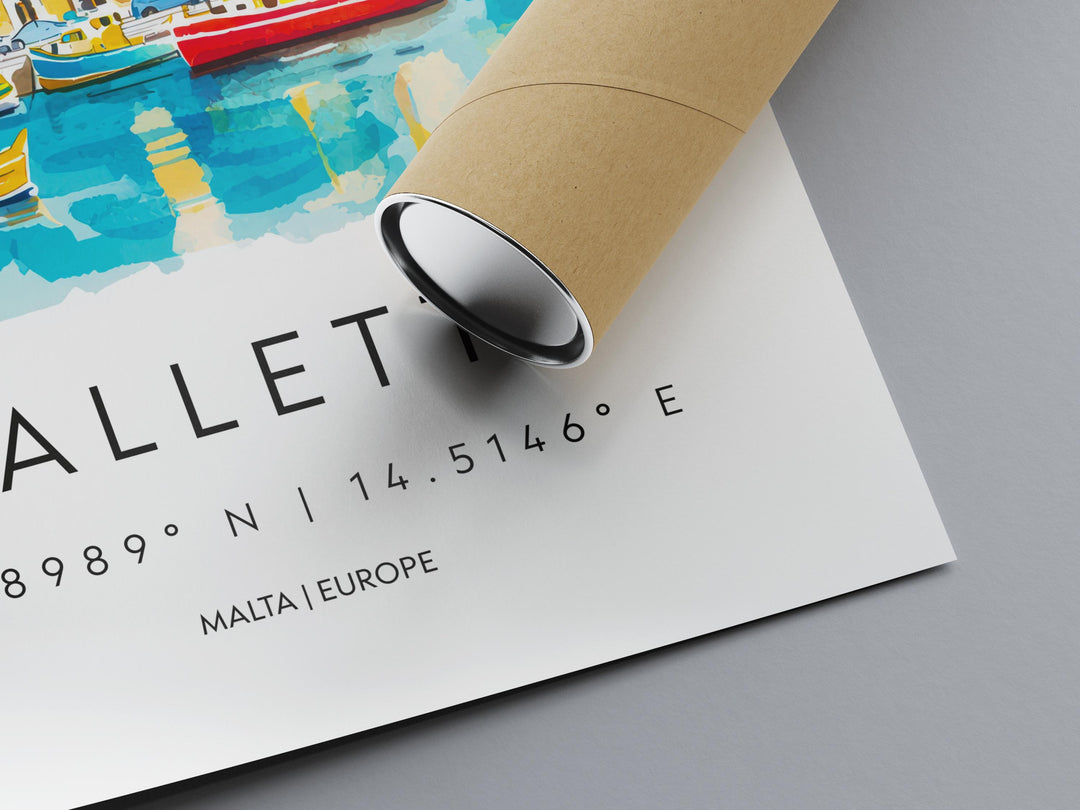 Valletta Watercolor Poster Wall Art Valletta Wall Hanging Home Décor Valletta Gift Art Lovers Malta Wall Art
