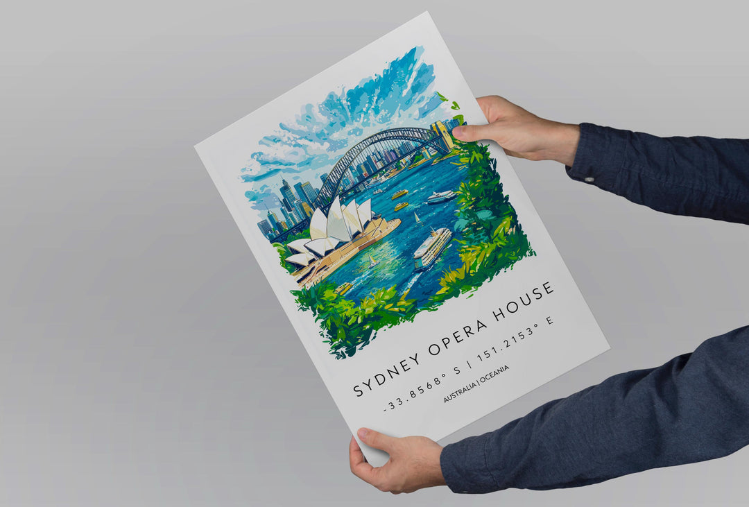 Sydney Watercolor Poster Wall Art Sydney Wall Hanging Home Décor Sydney Gift Art Lovers Australia Wall Art