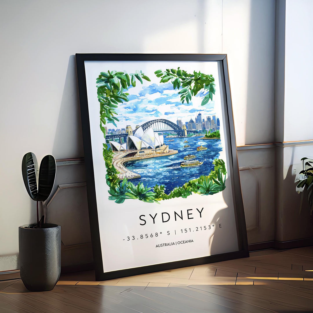 Sydney Opera House Watercolor Poster Wall Art Sydney Opera House Wall Hanging Home Décor Sydney Opera House Gift Art Lovers Australia Art