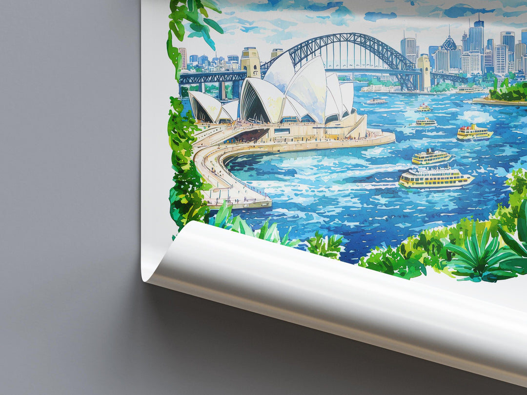 Sydney Opera House Watercolor Poster Wall Art Sydney Opera House Wall Hanging Home Décor Sydney Opera House Gift Art Lovers Australia Art