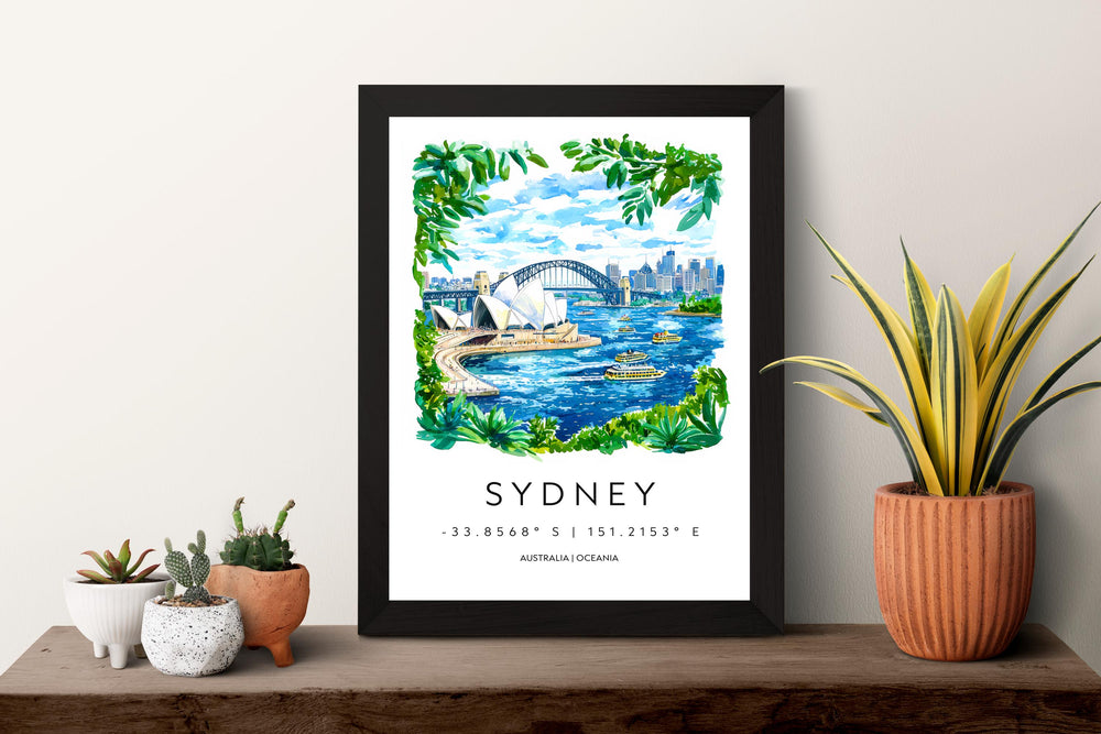 Sydney Opera House Watercolor Poster Wall Art Sydney Opera House Wall Hanging Home Décor Sydney Opera House Gift Art Lovers Australia Art