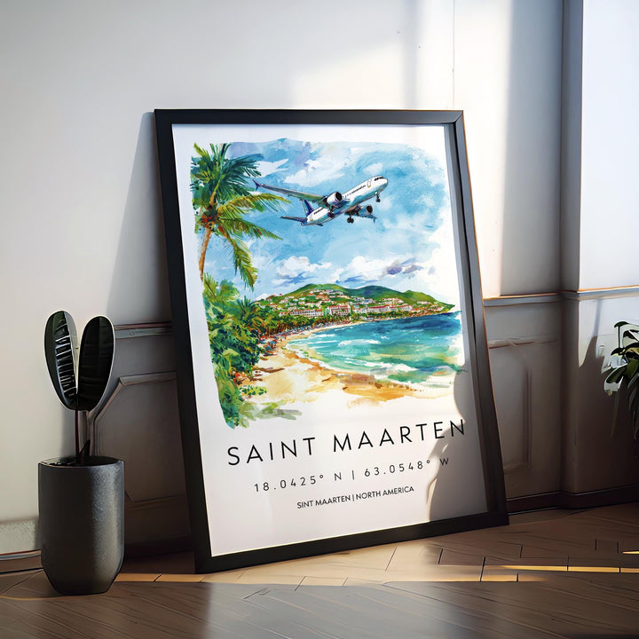 Saint Maarten Watercolor Poster Wall Art Saint Maarten Wall Hanging Home Décor Saint Maarten Gift Art Lovers Kingdom of the Netherlands Art
