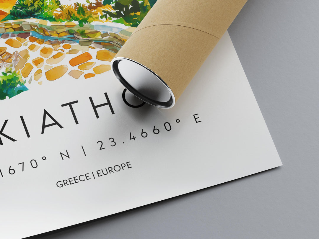 Skiathos Watercolor Poster Wall Art Skiathos Wall Hanging Home Décor Skiathos Gift Art Lovers Greece Wall Art