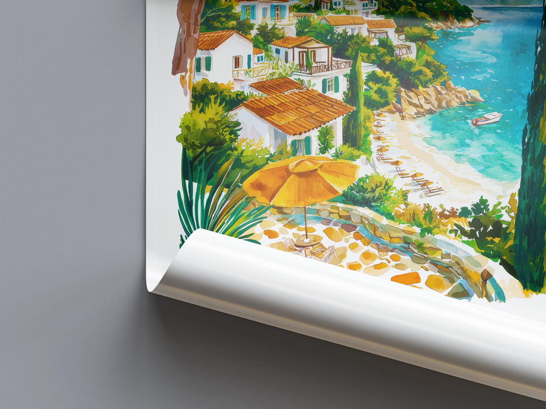 Skiathos Watercolor Poster Wall Art Skiathos Wall Hanging Home Décor Skiathos Gift Art Lovers Greece Wall Art